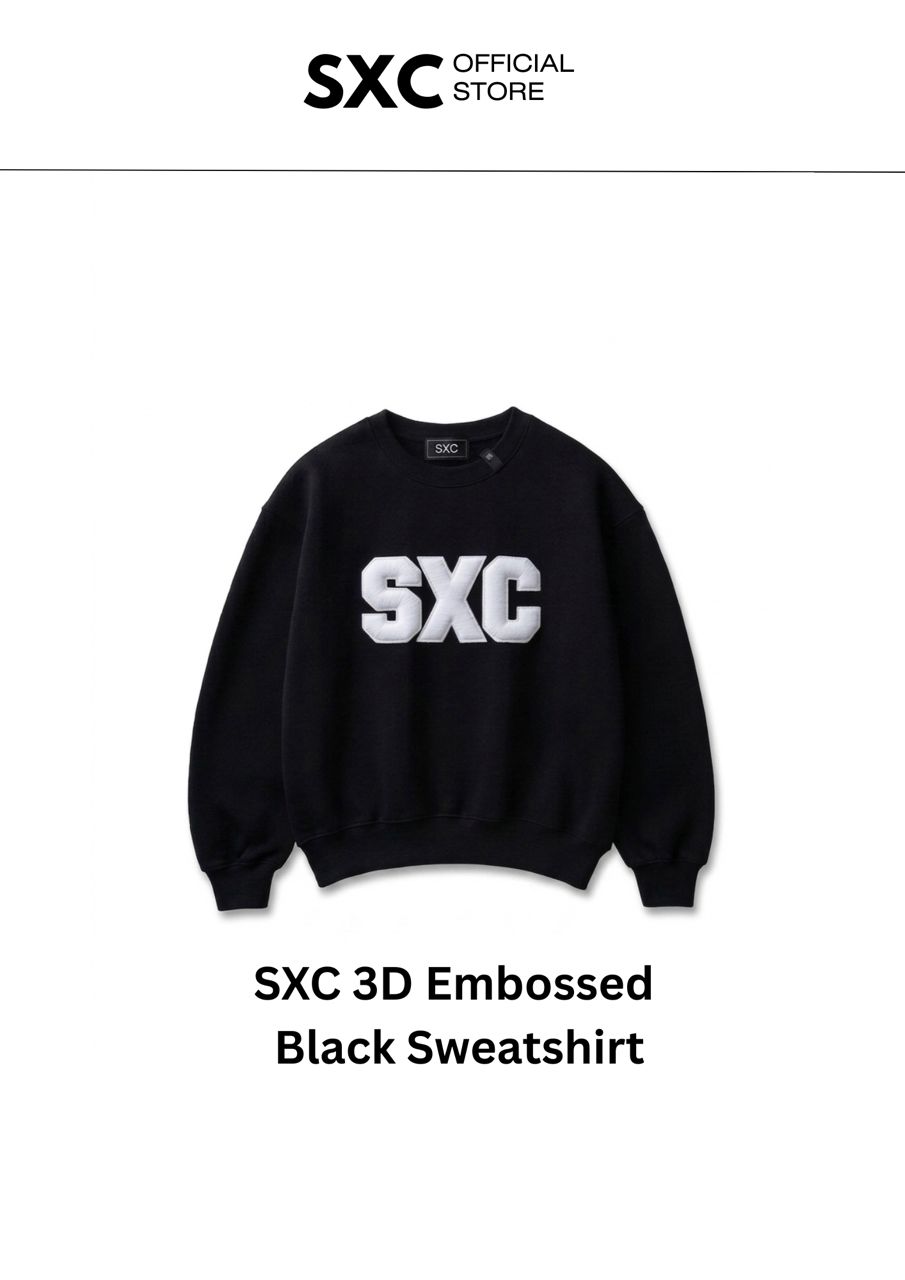 SXC 3D Embossed Black Sweatshirt