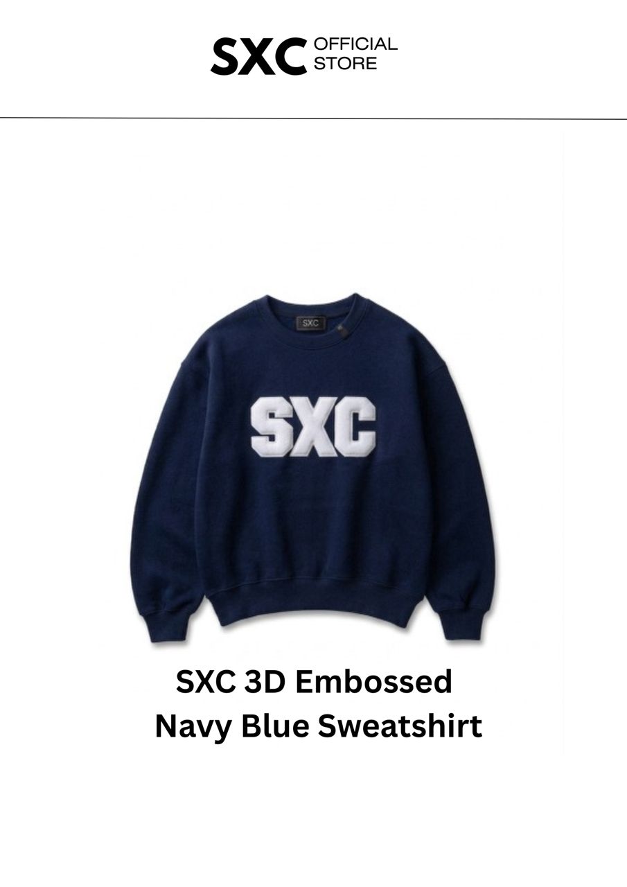 SXC 3D Embossed Navy Blue Sweatshirt