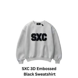 SXC 3D Embossed White Sweatshirt