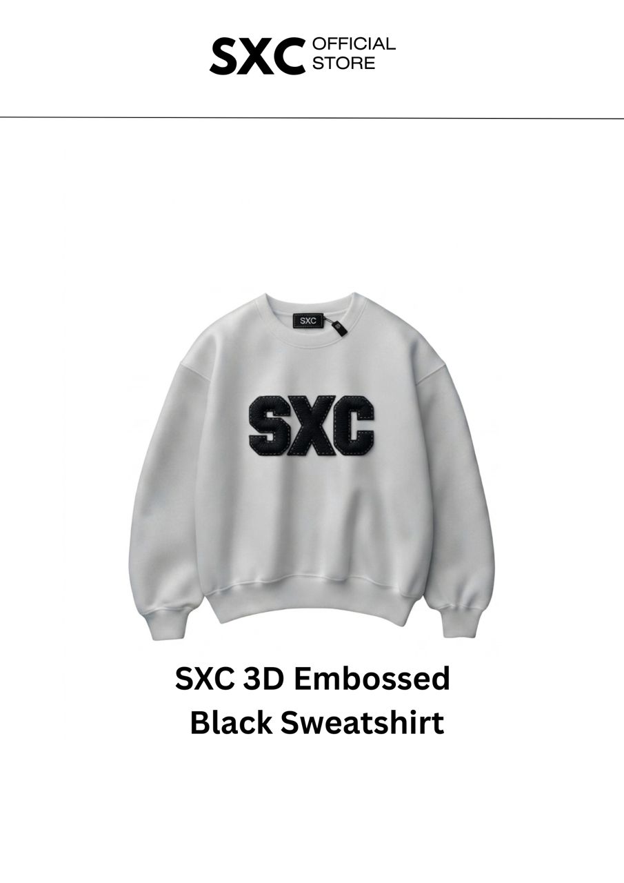SXC 3D Embossed White Sweatshirt