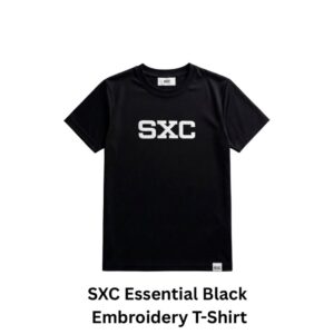 SXC Essential Black Embroidery T-Shirt