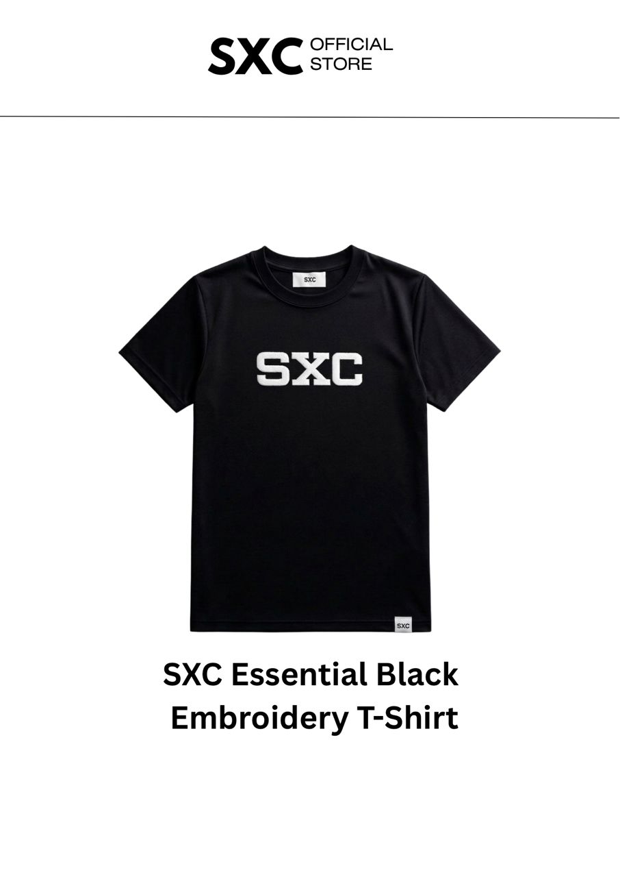 SXC Essential Black Embroidery T-Shirt