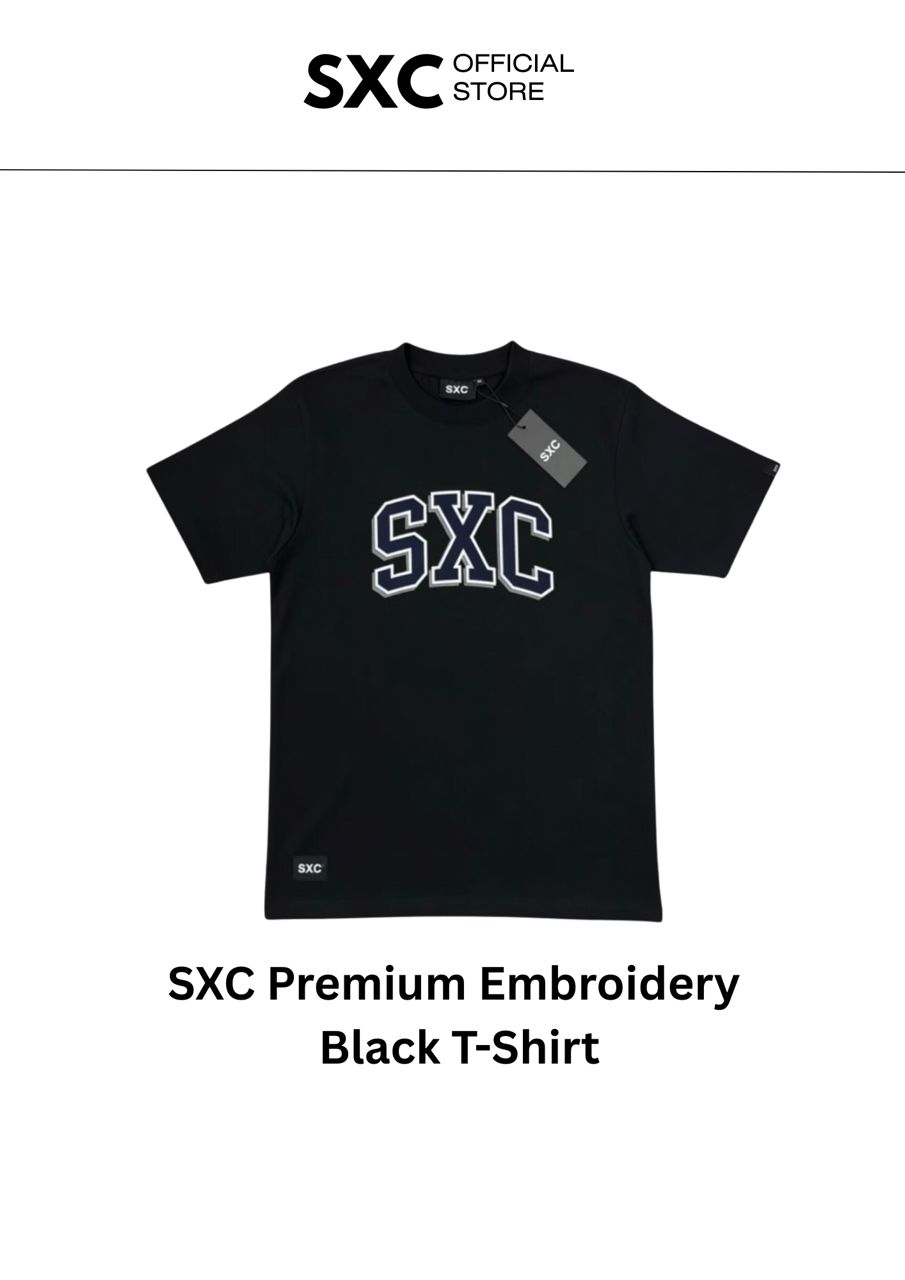 SXC Premium Black Embroidery T-Shirt