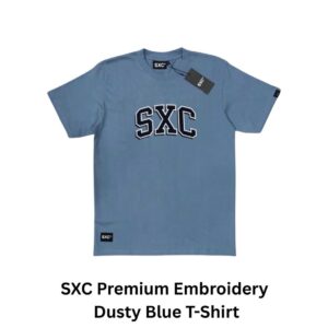 SXC Premium Dusty Blue Embroidery T-Shirt
