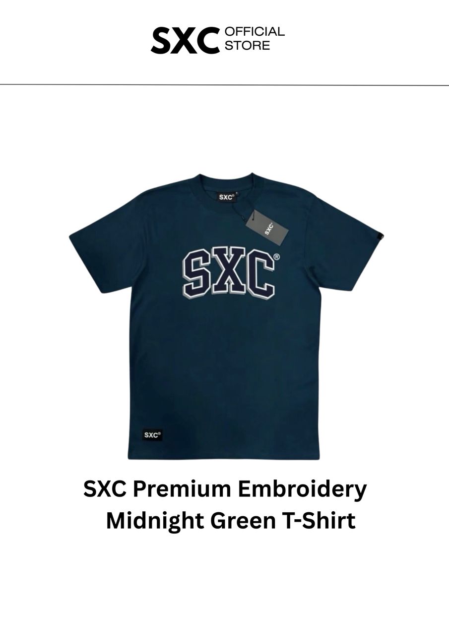 SXC Premium Midnight Green Embroidery T-Shirt
